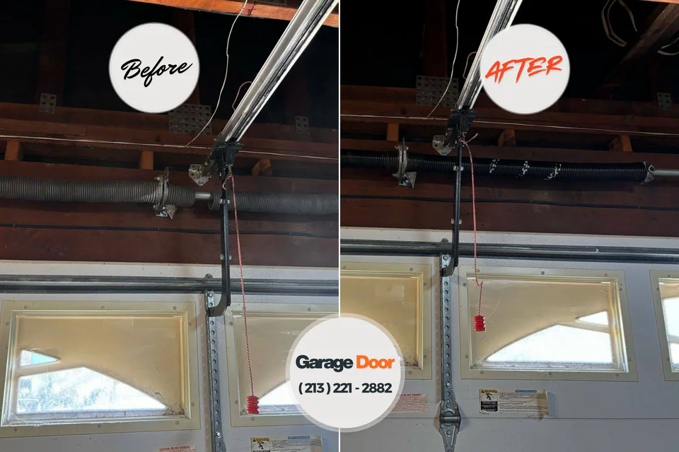 Before and after: garage door repair Mendon, IL